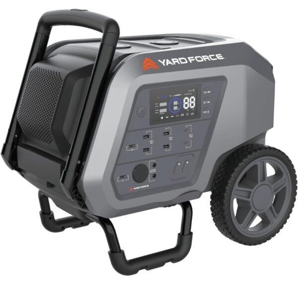 Yard Force Portable Power Station 2400-Watt Continuous 4800-Watt Peak, Bluetooth speaker, WIFI connection, Wireless Charging, RV 30A plug, LED light